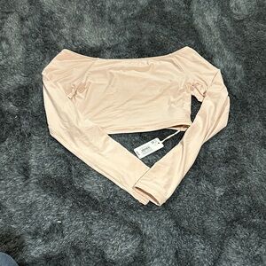 Aerie Off-Shoulder Light Pink Bodysuit